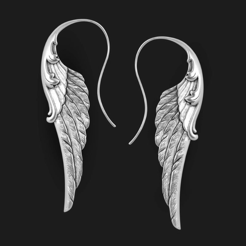 Wholesale Fashion Personality Angel Wings Metal Exaggerated Temperament Texture Design Earrings
